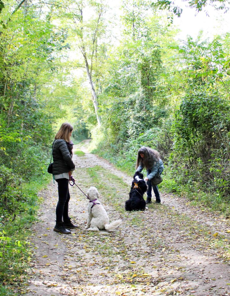 Miriam Geiger bei der tiergestützten Beratung outdoor